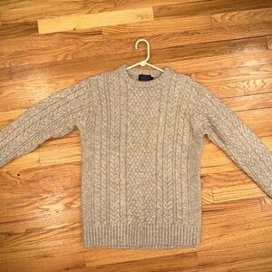 VINTAGE AUTHENTIC Pendleton 100% Shetland Wool Men's Beige Fisherman’s Sweater